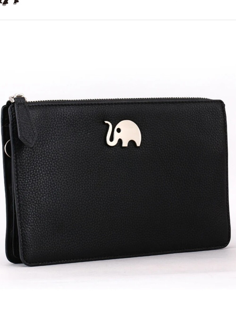 Elephant Garden Mens Top Zip Leather Pouch